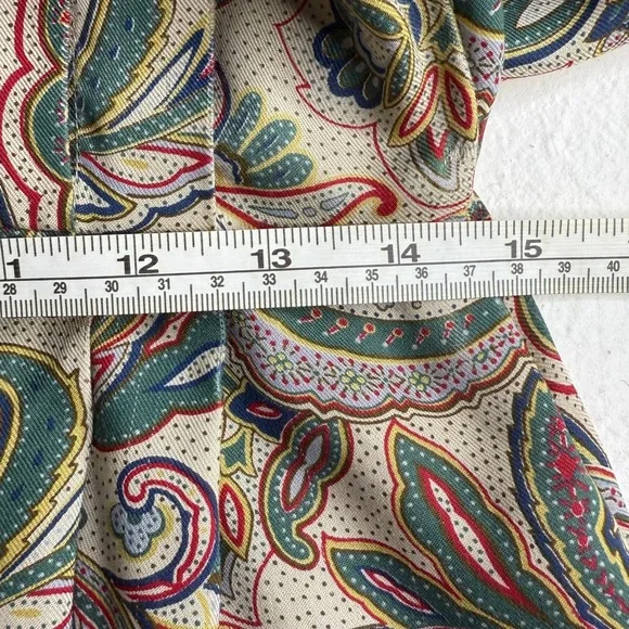 J.G. Hook Vintage Paisley Print Midi Dress Short Sleeve Button Front Sz 14 - Picture 11 of 13